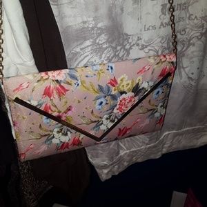 Aldo Spring Floral Pink & Gold Clutch Purse